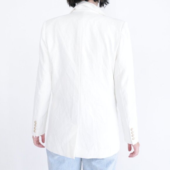 Generation Love New York Leighton Crepe White Double Breasted Button Blazer M - Picture 3 of 15
